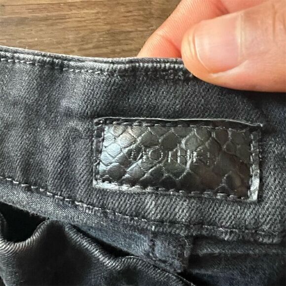 MOTHER The Looker Crop Skinny Jeans Black Denim Women's Size 25 Five-Pocket - Picture 7 of 11